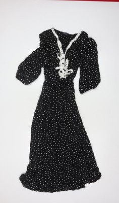 Marks and Spencer Damen schwarz gepunktet A-Linie Midikleid Größe 16
