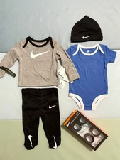 New 6-pc Lot NIKE Jordan Boys 0 3 M Shirt Pants Bodysuit Hat Booties Socks 0 3