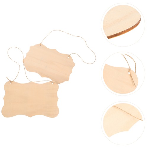 2 Pcs Unpolished Wood Sign Hanging Decor Engraving Plate Blanks Craft