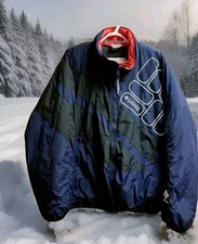 Columbia Nylon Ski Jacket Coat Men's size Large Black/ Blue Winter Coat