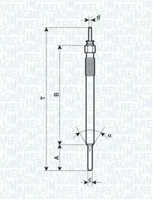 Glow plug Metal glow plug 062900088304 MAGNETI MARELLI for TOYOTA COROLLA Verso