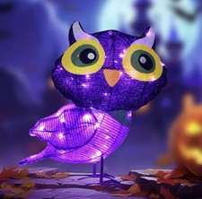 Halloween Decorations Outside Lighted Owl - 1.66FT, Light Up 3D Owl with 50 LED