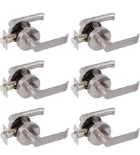 Probrico Heavy Duty Passage Door Levers Satin Nickel Door Locksets 6 Pack