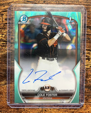 2023 1st Bowman Chrome Prospect Aqua Lava Refractor #D /199 Cole Foster Auto RC