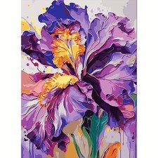 Iris Flower Paint by Numbers Kit for Adults Beginner,Flower Adult Paint by Nu...