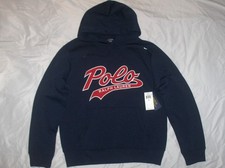 POLO RALPH LAUREN Men's Tech Double Knit Cursive Pullover Hoodie Sweatshirt NAVY