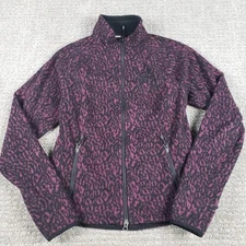Harley-Davidson Fleece Jacket Womens Large Purple Animal Print Windproof Vtg Y2k