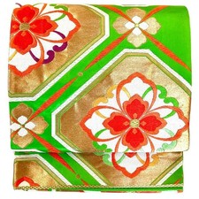 5233 Japanese Vintage Fukuro Obi Belt Kimono Fabric Silk Traditional Embroidery
