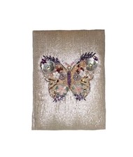 Hand Crafted Fabric Writing Notebook Diary Journal Sequined Embellished Metallic
