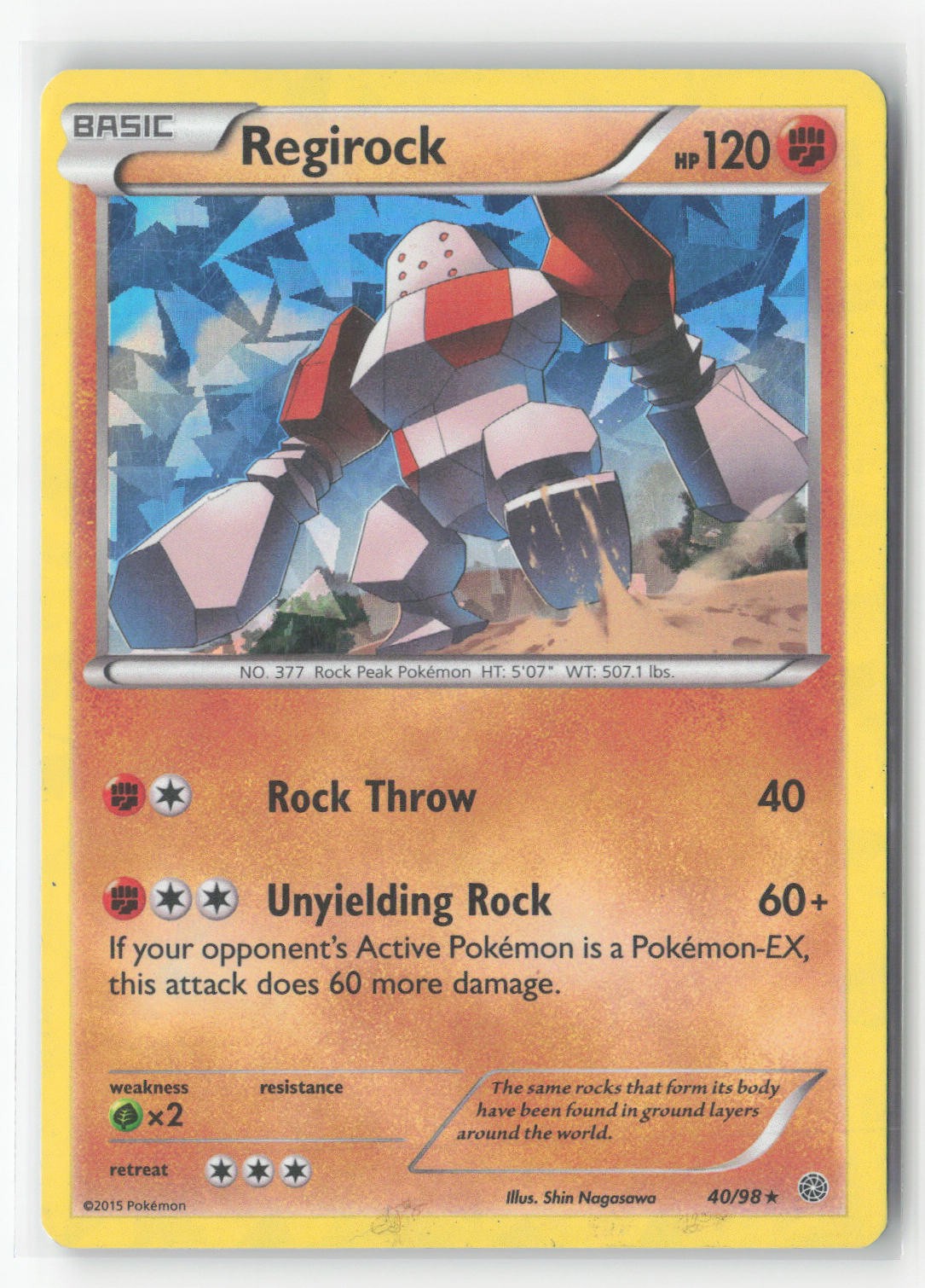 #Regirock #40/98 Rare,cracked ice Lightly played Pokemon
