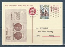 carte Andorre Français du service des émissions de timbres-poste de 1980