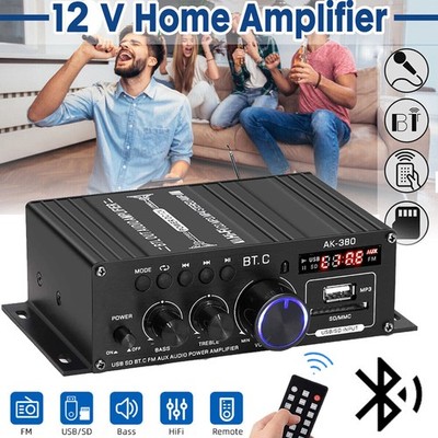 Verstärker Audio Stereo Amplifier HIFI Digital Bluetooth FM USB Vollverstärker -