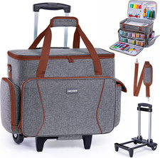 Wheeled Sewing Machine Case - Fits Most Standard Models for Easy Transport