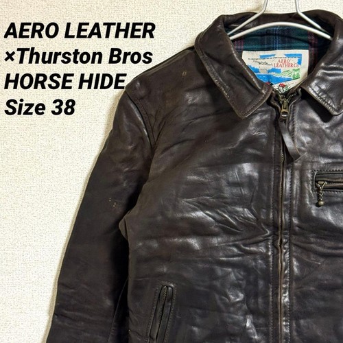 Aero Leather Thurston Bros Horsehide Single Riders Jacket Dark Brown Size 38