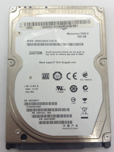 SEAGATE **ST9500325AS** 500GB *** SATA HDD Notebook 2,5 Zoll #NFP1816