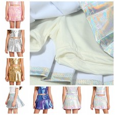 Girls Skirts Party Pleated Skirt Birthday Miniskirt Skater Shiny Sport Jazz