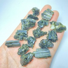 80g  A++Green Epidote Tourmaline Specimen Rough Gemstone Rock   E882