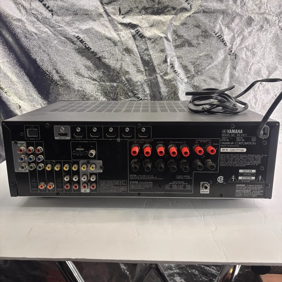 Yamaha RX-V571 - 7.1 Ch HDMI Home Theater Surround Sound Receiver Stereo System - Image 3 of 4
