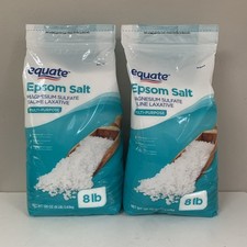 Equate Epsom Salt, Magnesium Sulfate, 16 Pounds Total Unscented Pack of Two 8 Lb