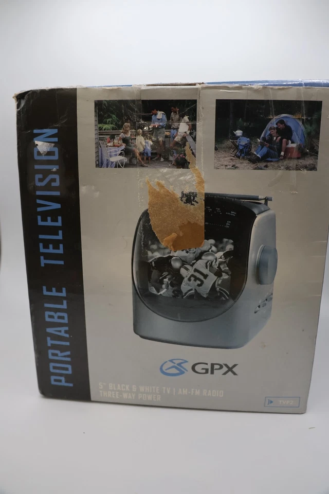 TV PORTÁTIL GPX 5" BLANCO Y NEGRO con RADIO AM/FM * ALIMENTACIÓN 3 vías * TVP2 * Foto 3 de 4