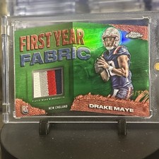2024 Topps Chrome - First Year Fabric Drake Maye #FYF-DM (MEM RC) /99 Green SP