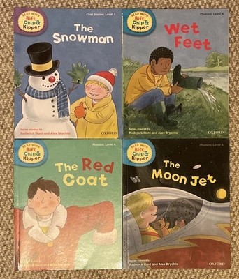 4 Books Biff Chip And Kipper Levels Stages 2 & 4 Phonics Oxford Reading Tree