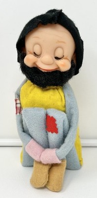 Vintage Kamar Doll Knee Hugger Japan Rubber Face Gnome Troll Elf Beard Flaws