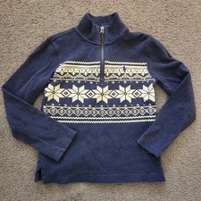 POLO RALPH LAUREN Kids Sweater Size 7 Blue Snowflakes Classic Cotton Quarter Zip