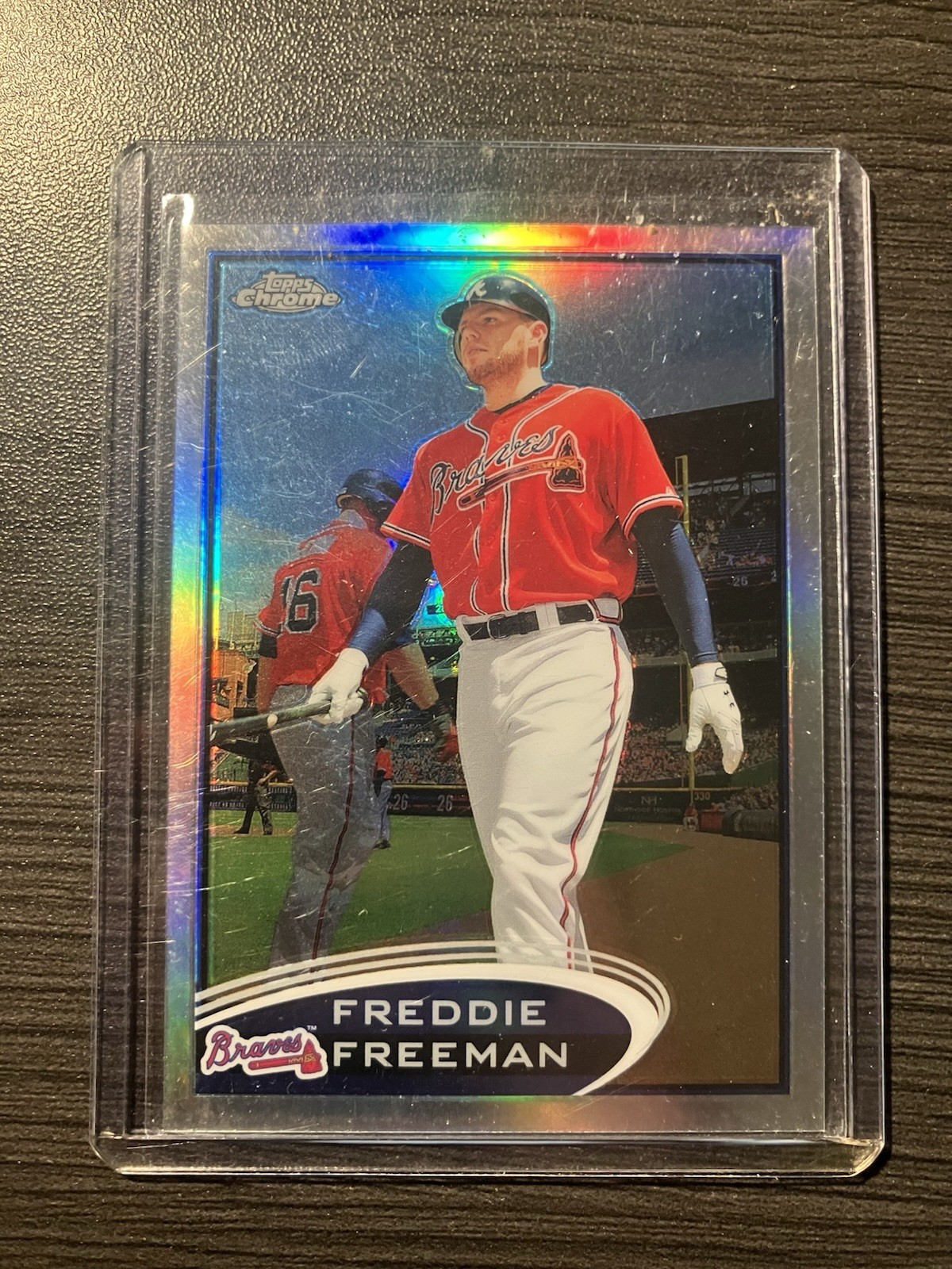 Topps Chrome 2012 Freddie Freeman #19 Refractor Atlanta Braves Baseball