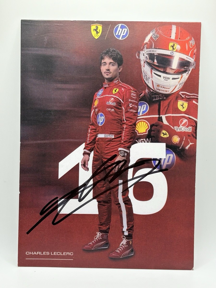 F1 CHARLES LECLERC SIGNED SCUDERIA FERRARI DRIVER CARD 2025