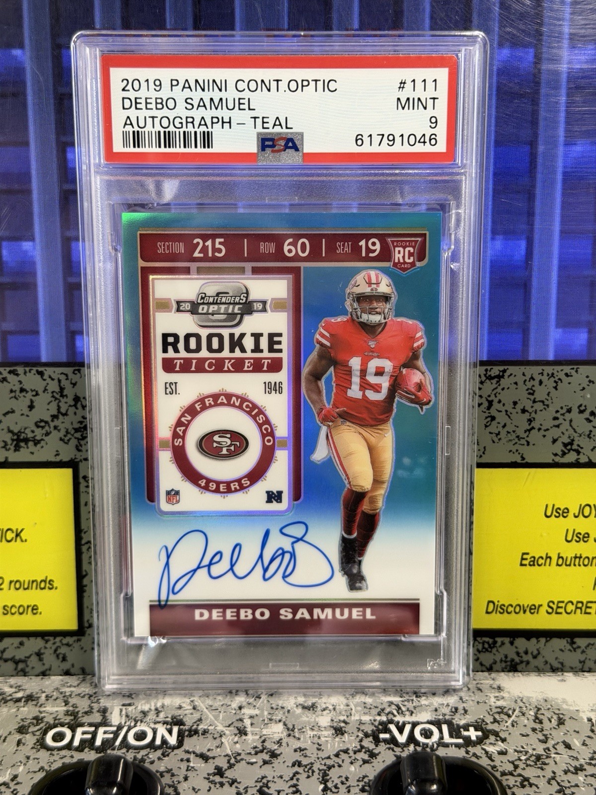 2019 Panini Contenders Optic Deebo Samuel Rookie Ticket Auto Red /149 PSA 9 RC view 5