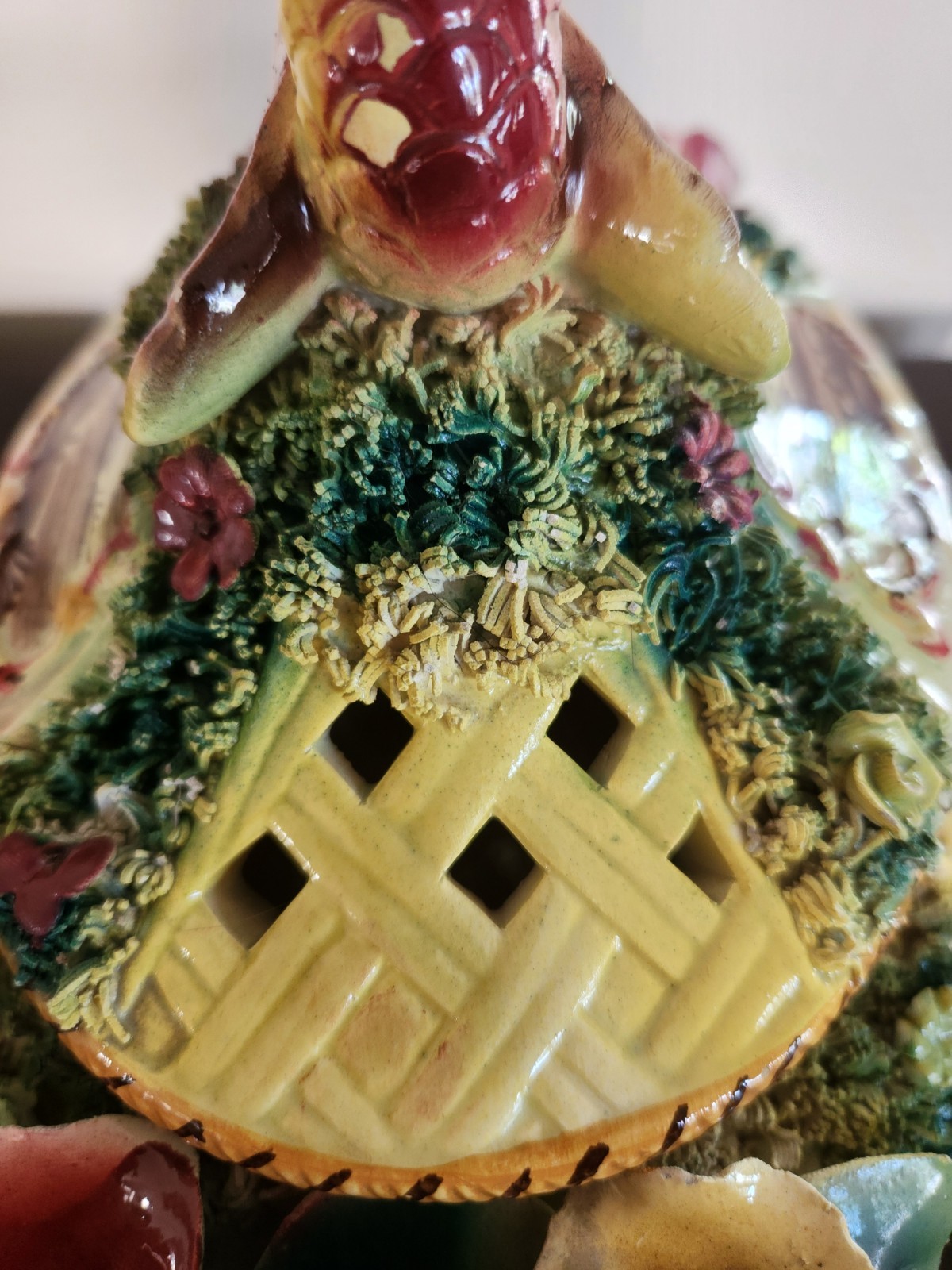 VTG Italian Majolica Tureen With Dolphin. Older, Family Piece