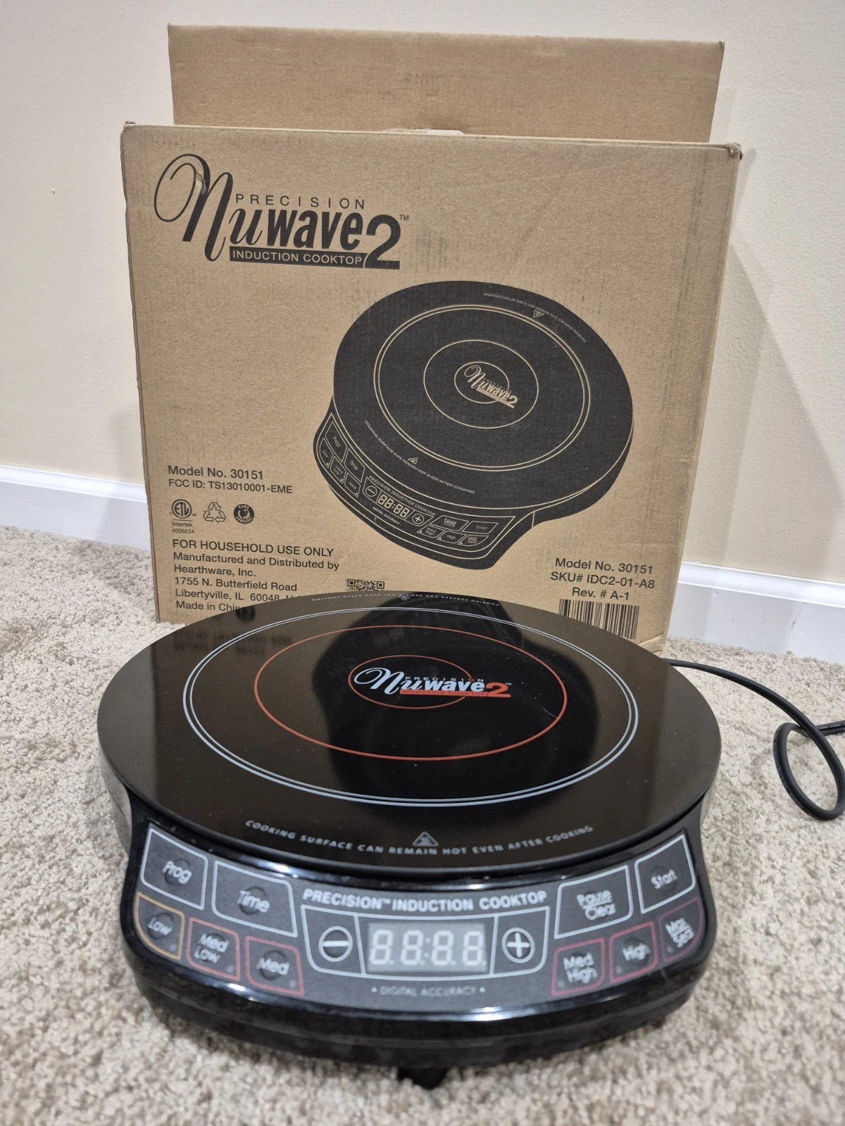 Portable Cooktop Induction Nuwave 2 Precision Model 30151AR Tested W/ Box