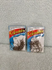 Lot of 2 gamakatsu 1/0 bass offset shank worm round bend # 54111-25 x 2=50 hooks