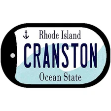 Cranston Rhode Island Novelty Metal Dog Tag Necklace 2" x 1"