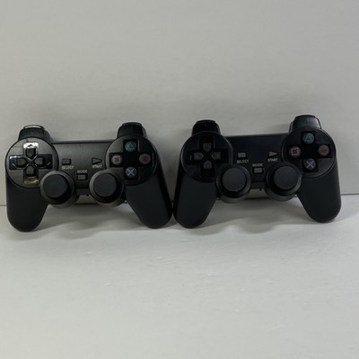 2 PlayStation 3 Wireless Controller Black Ergonomic for Sony PS3 Untested 