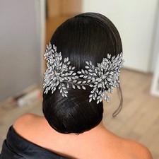 Bridal Wedding Hair Comb Rhinestone Crystal Headband Silver Tiara Accessories