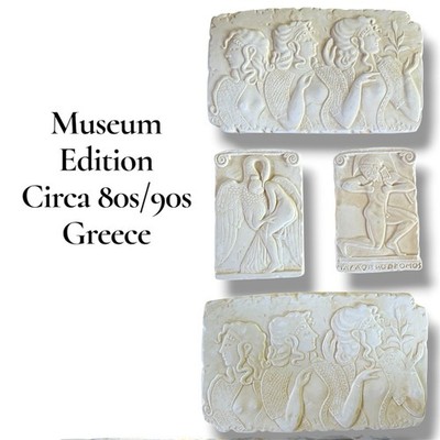 4 Museum Greek Roman Akkadian Mesopotamian Sports Reliefs Sculpture Wall Old Art