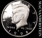 1998-S Silver Kennedy Half Dollar - Choice Gem Proof  Lustrous  #L5293