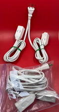  Lot of 2 White 6-Outlet 2-Prong Y Splitter Extension Cord 6' per Side  12 ft