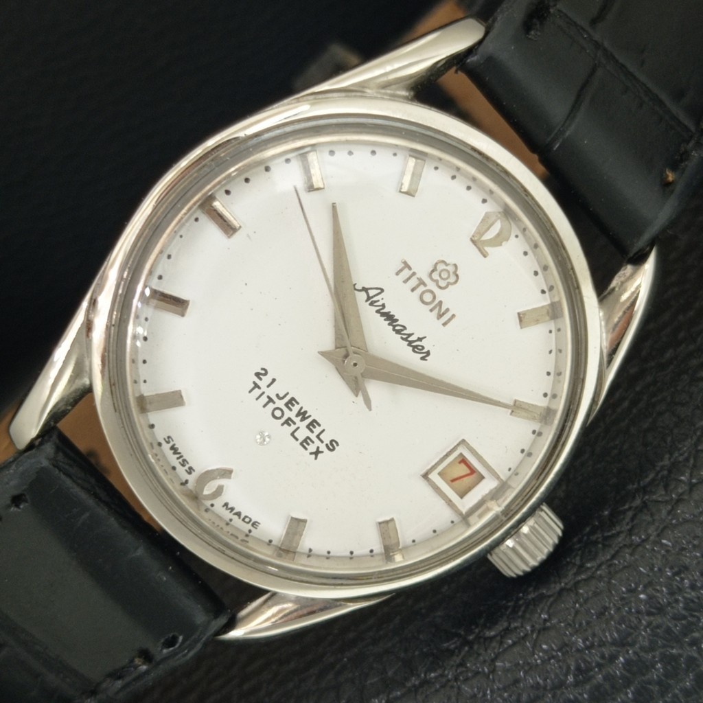 TITOFLEX WHITE VINTAGE TITONI MENS AIRMASTER WATCH HAND-WINDING a703242-1 SWISS - vintagewatches.pk