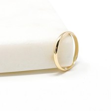14k Solid Gold 2mm Half Round Wedding Band: Polished Yellow Gold or White Gold