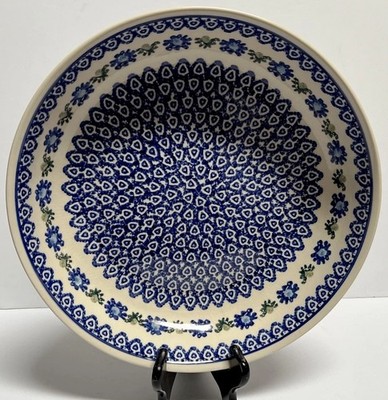 Unikat Artystyczna Boleslawiec Polish Large Pottery Pasta Bowl Server 12.5 