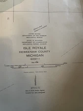 Isle Royal Keweenaw Michigan GeologicalSurveyMap56x44Inches Both Sheets 1 And 2