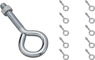 N347-252 2160 Eye Bolt in Zinc Plated, 10 Pack,3/8'' X 4''