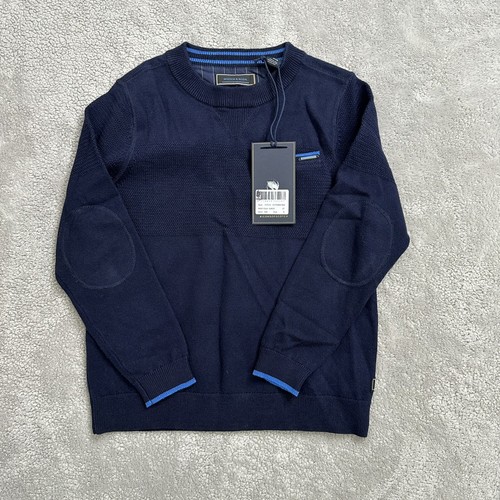 NWT Scotch & Soda Youth Classic Crew Sweater Long Sleeve Size 6/116 Navy Blue - Picture 2 of 8