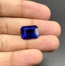 9.30 Ct Natural Blue Flawless Sapphire Emerald Cut Certified Loose Gemstone