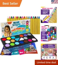 18-Color Hypoallergenic Face Paint & Body Crayon Set - Fun for All Occasions