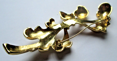 Broche Vintage élégante Couleur Or Avec Perles Et Cristaux - Parfait état - Bijou Fantaisie Pour Femme