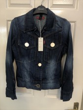 Retro Aged Denim Jacket Size Small, With Extra Large Buttone